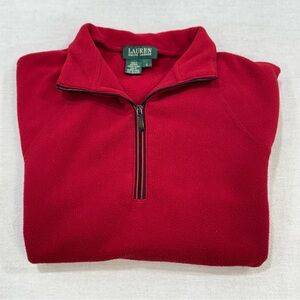 Ralph Lauren Performance Pullover Sweater 1/4 Zip in Red Women’s Large USA Made